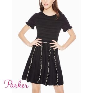 Parker ruffle contrast dress M